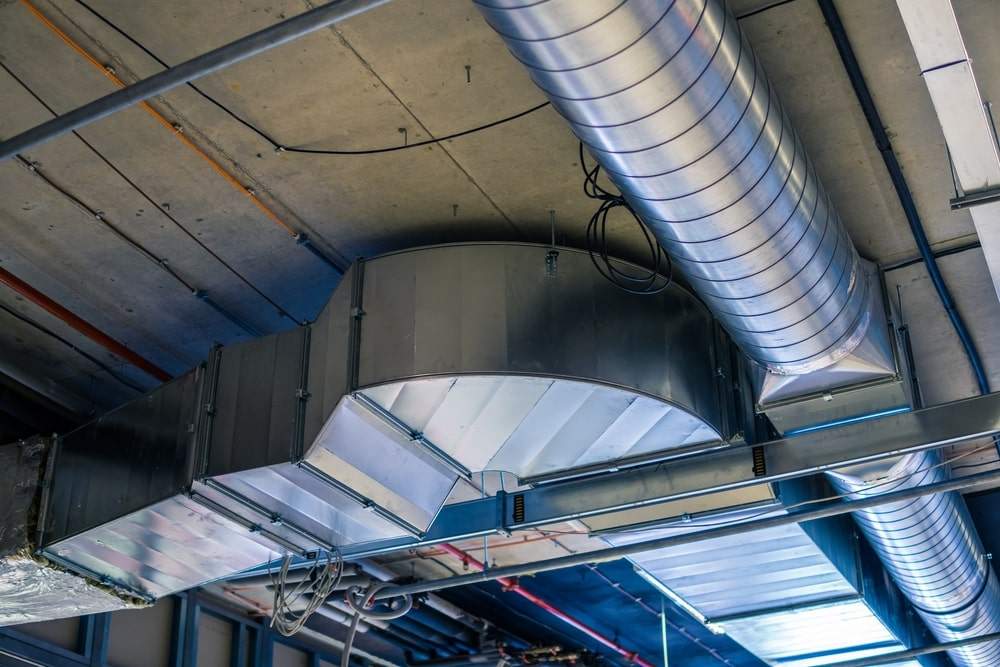 Large size commercial ducts under the ceiling
