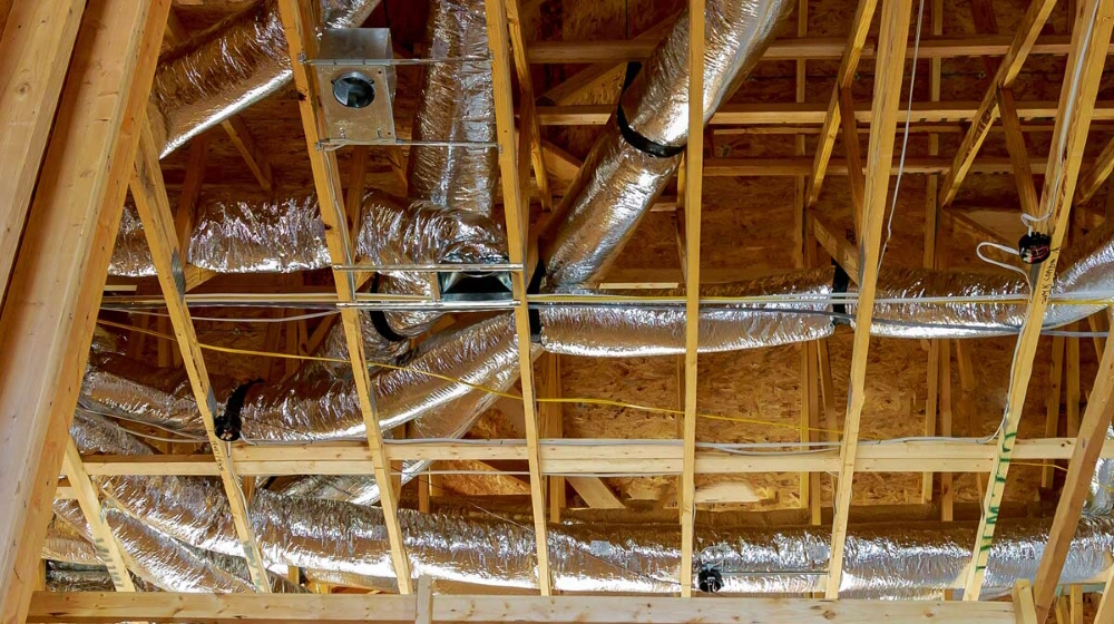 Air ducts in the attic
